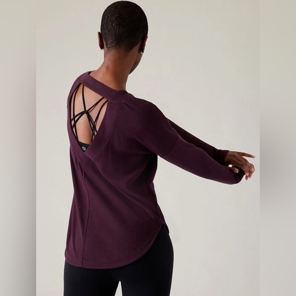 Athleta Presence Sweatshirt in Spiced Cabernet - Picture 2 of 7